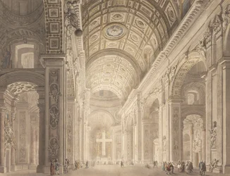 Innenansicht von St. Peter beleuchtet